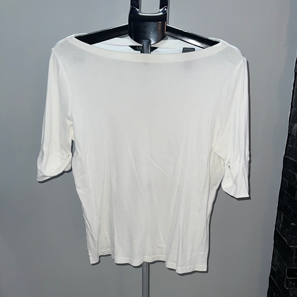 Lauren Ralph Lauren Elegant Cap Sleeve White Women's Top